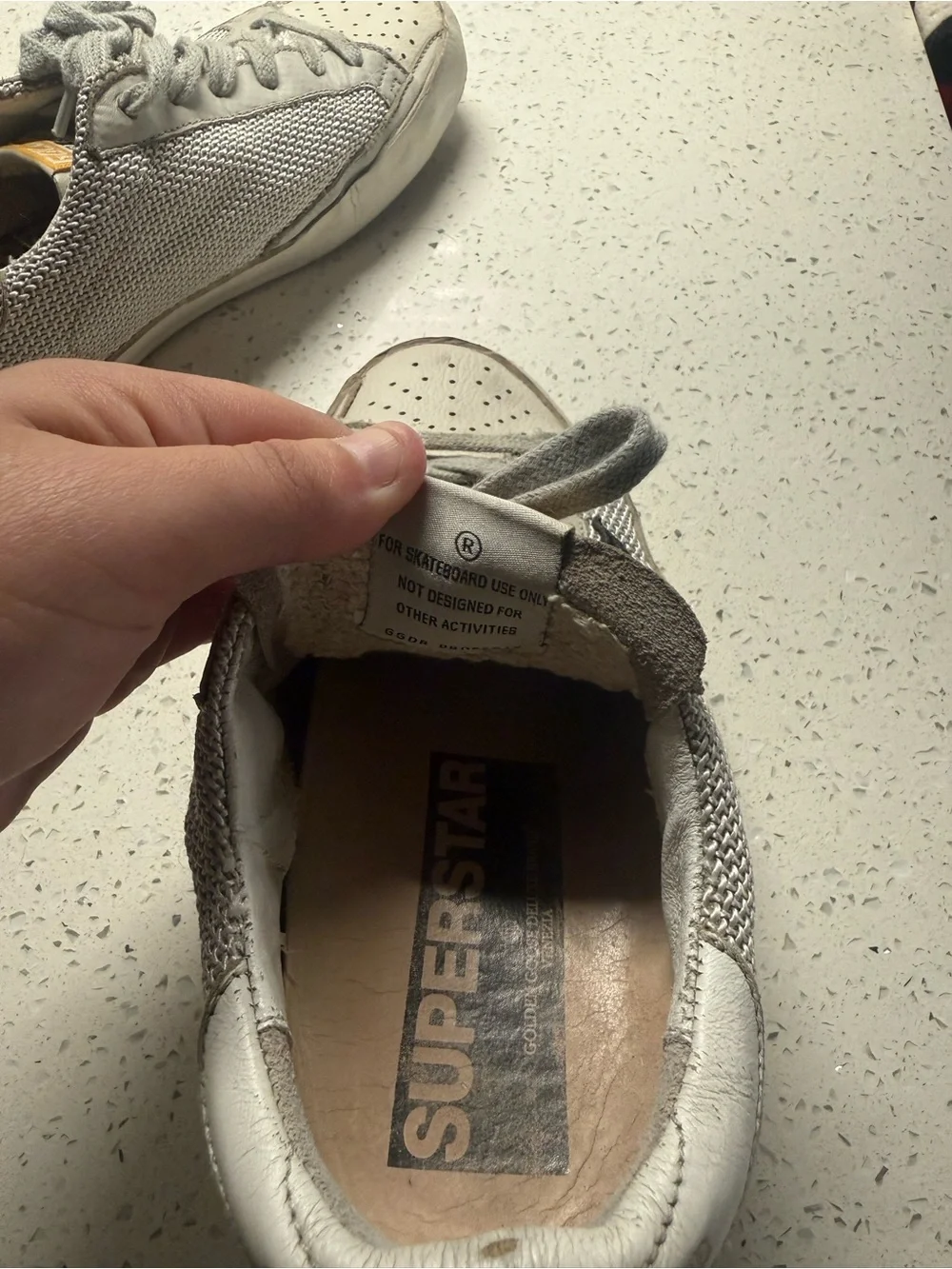 Golden Goose Women's Super-Star in leather with black star - Picture 6 of 7